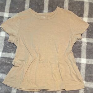 Time and Tru Beige Short Sleeve Tee